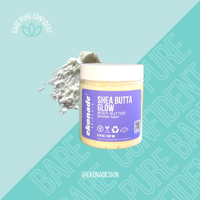 Closed container of whipped Shea body butter with moisturizing lavender scented essential oil whipped shea butter container  